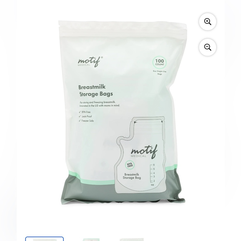 Motif breast milk storage bags
